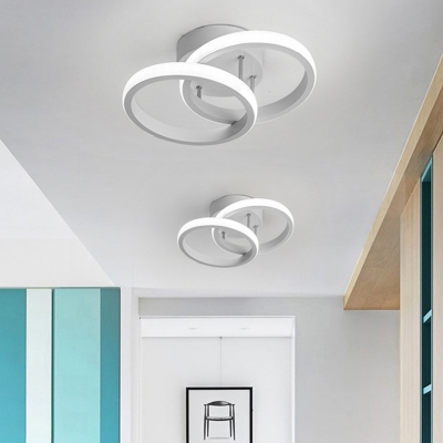 Simplicity Linear Design Semi-Flushmount Light Modern Metal LED Ceiling Light
