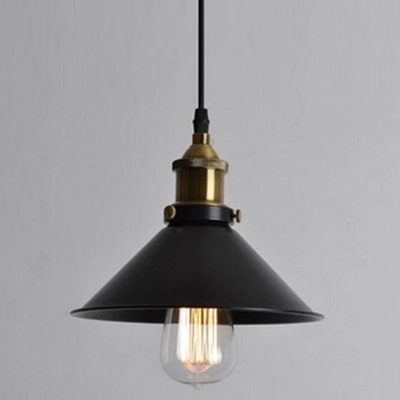 Vintage Retro Ceiling Pendant Circle Metal Ceiling Mount with 1 Light Metal Shade Single Pendant for Restaurant