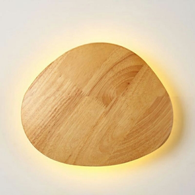 Wooden Modern Style Wall Light LED Fixture Not Dimmable Ambient Eclipse LED Wall Sconce for Bedroom