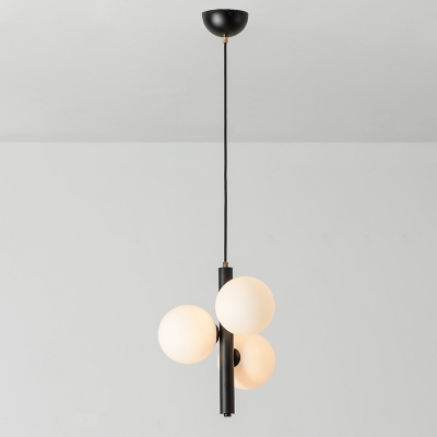3 Lights Bubble Chandelier Lighting 9.5 Inchs Wide Vintage Frosted Glass Hanging Pendant Light