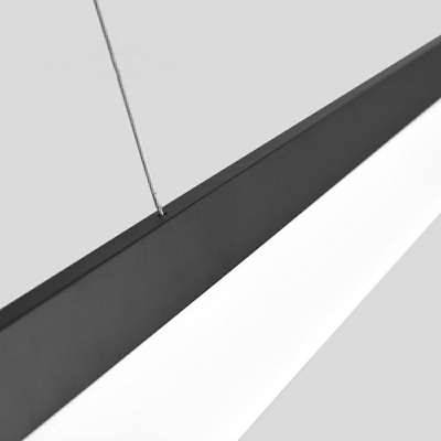 Acrylic Black Shade Linear Island Light 3 Inchs Height Modern Living Room LED Island Fixture