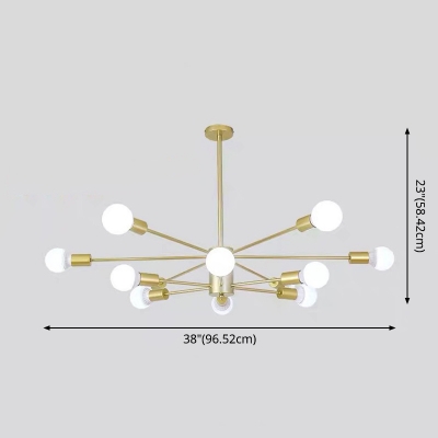 Ball White Glass Chandelier Lamp 2 Tiers 38 Inchs Wide Hanging Ceiling Light with Branch Design