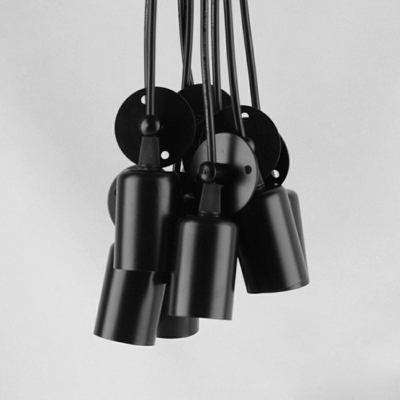 Bare Bulb Industrial Pendant Circle Ceiling Mount Linear Multi Light Pendant for Restaurant