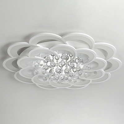Contemporary Ceiling Light Acrylic Flower Shade with 20 LED Light Ceiling Light Fixture for Living Room