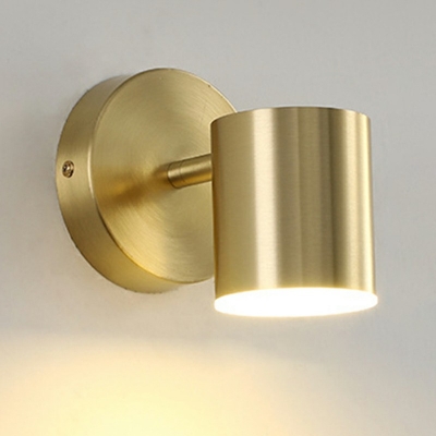 Gold Metal Backplate Wall Lamp Mid Century Acrylic Shade LED 1-Head Wall Sconce