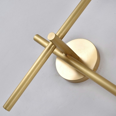 Gold Metal Crossed Rods Wall Lamp Modern Acrylic Shade LED 4-Head Wall Sconce