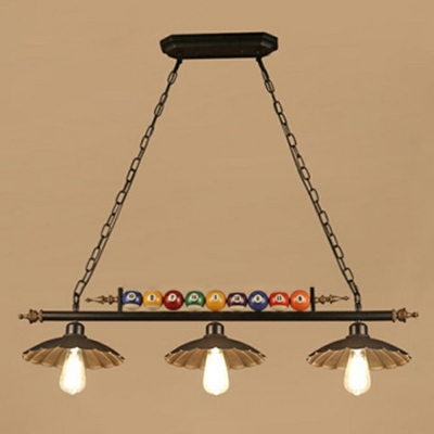 Industrial Style Island Pendant Light Wrought Iron Billiard Ball Decorative Light with 39