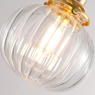 Lantern Form Modern Living Room Ripped Glass Pendant Metal Gold Chain 1-Bulb Hanging Lamp