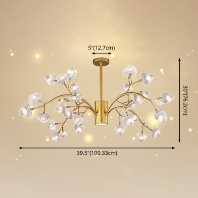 Nordic Style Chandelier with 19.5 Inchs Height Adjustable Cord Bright Home Decorative LED Loving Shade Pendant Lights