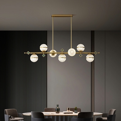 Prismatic Glass Ball Shade Island Light Contemporary Simplicity Dining Room Hanging Pendant Light in Gold