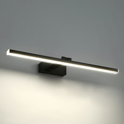 Simplicity Style LED Vanity Light Linear Black Metallic Vanity Sconce for Bathroom