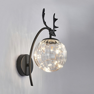 Spherical Wall Lamp Minimalist Gypsophila Glass Warm Light Wall Sconce Lighting