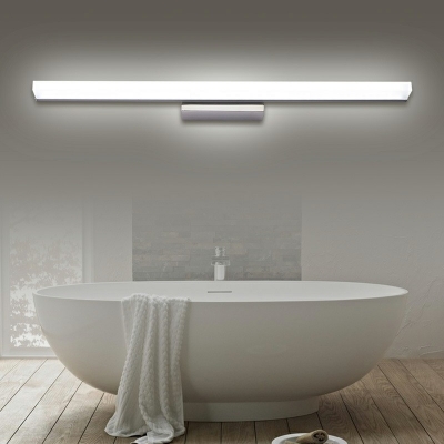 Stainless Steel Vanity Light Fixture Modern LED Vanity Light with Acrylic Shade in White