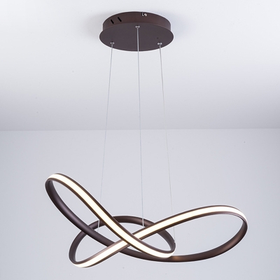 Crossed Acrylic Chandelier Modern Living Room Coffee Linear LED 1-Light Suspension Lighting
