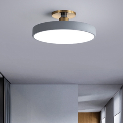 Drum LED Ceiling Flush Mount Light Simplist Style Metal Bedroom Close to Ceiling Lighting Fixture