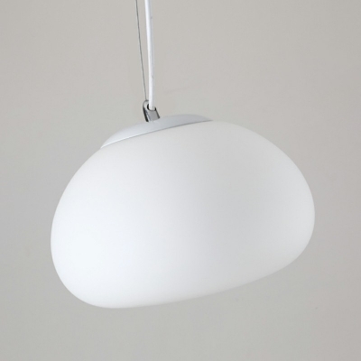 Geometry White Glass Shade Suspension Lighting Industrial Living Room Metal 1-Head Pendant