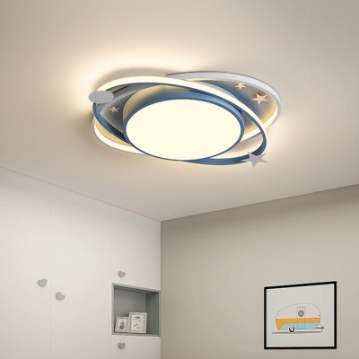 Imaginative Ceiling Fixture with 2 LED Light Acrylic Geometric Shade Ceiling Light Fixture for Boys Bedroom