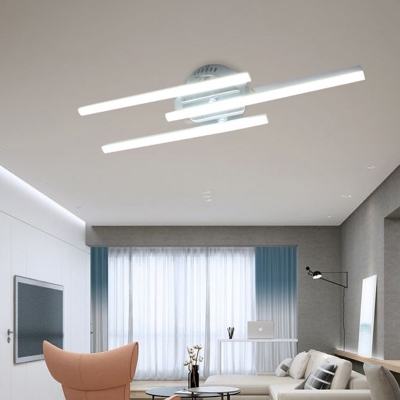 Modern Ceiling Light with LED Light Linear Metal Shade Flush Mount Ceiling Light for Living Room