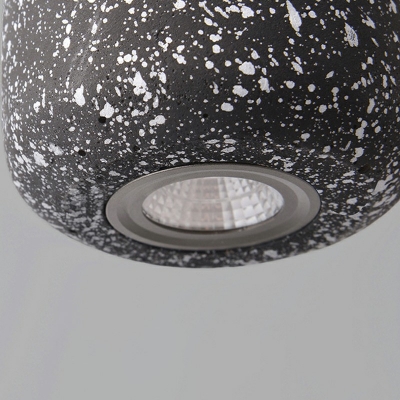 Modern Minimalist Hanging Lamp Warm Light 4 Inchs Wide Terrazzo Cylindrical LED Mini Lighting Pendant in Warm Light