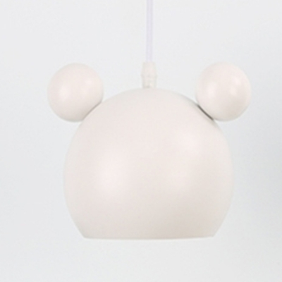 Nordic Dining Room 1-Head Pendant Bear Iron Shade 7 Inchs Wide Macaron Hanging Lamp