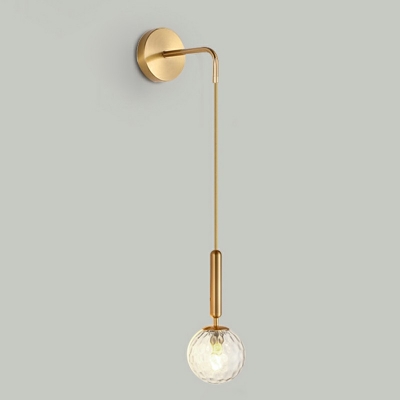 Postmodern Wall Hanging Light 6 Inchs Wide Single Light Ball Wall Lamp with Glass Shade