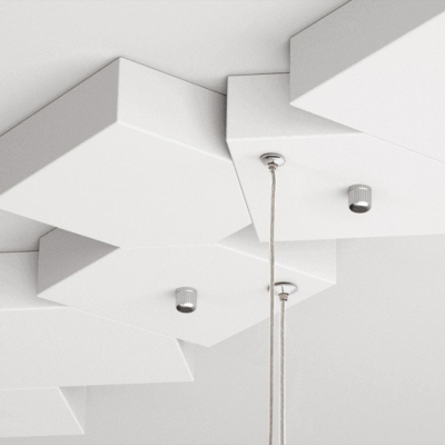 Cube Shade Island Light Minimalist Living Room Metal LED 8-Head Island Fixture