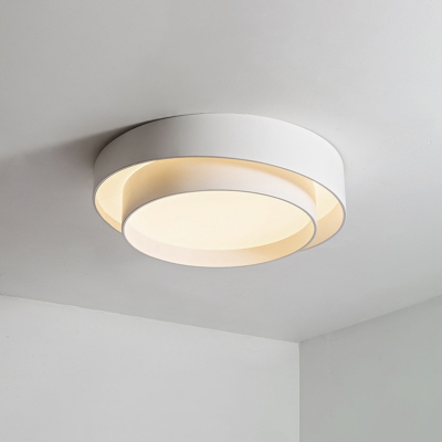LED Round Flush Mount Lighting Modern Style White Metal Flush Mount for Hallway