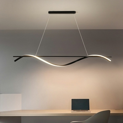 Long Strip LED Island Light 39.3 Inches Wide Acrylic Shade Modern Minimalist Lighting Fixture for Kitchen Bar