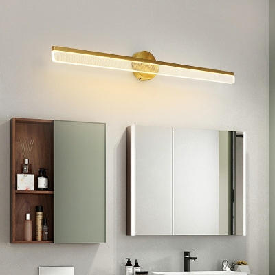 Modern Golden Wall Mounted Mirror Front Lamp LED Rectangle Vanity Lighting for Dressing Table in 3 Colors Light