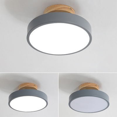 Simplicity Drum Ceiling Flush Mount Light Metal LED Close to Ceiling Lamp for Bedroom