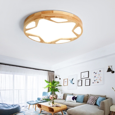 Simplicity Modern Ceiling Light with 1 LED Light Star Acrylic Shade Flush Mount Ceiling Light for Bedroom
