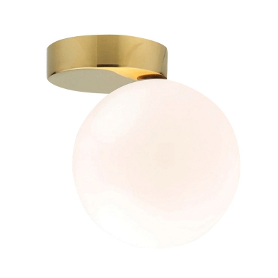 Spherical Glass Shade Flush Mount Lighting Modern Style Gold Flush Mount for Corridor