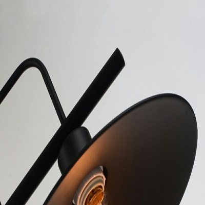 3-Light Wrought Iron Island Light Industrial Style Metal Saucer Shade Lighting Pendant in Black