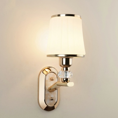 Bell Shape Wall Lighting Moden White Glass Wall Mounted Lamp for Bedroom Study Room