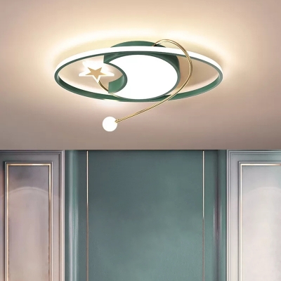 Funny Ceiling Light Circle Acrylic Shade 1 LED Light Flush Mount Ceiling Light for Bedroom