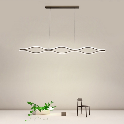 Metal Spiral Design Island Pendant Modern Dining Room 2-Tier LED 2-Light Island Light