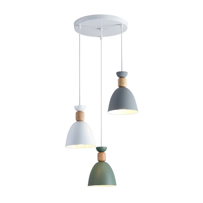 Postmodern Wine Glass Shape Pendant Light Metal 3-Bulb Dining Room Ceiling Hang Lamp