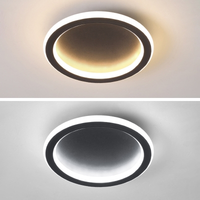 Simple Style LED Flush Mount Ceiling Lighting 8 Inchs Wide Fixture Metallic Flushmount Light for Bedroom