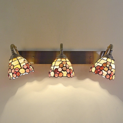 Tiffany Vanity Mirror Lights Down Lighting Multi-Color Glass Dome Wall Light Sconce for Bathroom