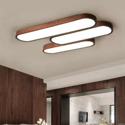 Wooden Ceiling Mount Modern Light with 1 LED Light Acrylic Geometric Shade Ceiling Light Fixture for Bedroom