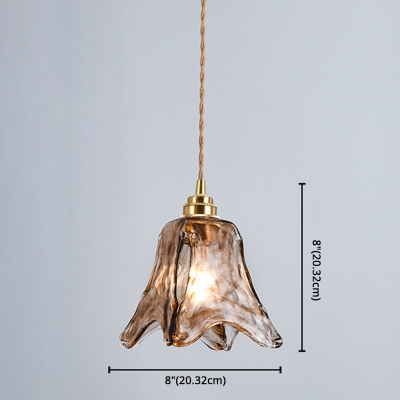 Amber Geometric Hanging Light Designers Style Faded Glass 1 Bulb Accent Pendant Lamp
