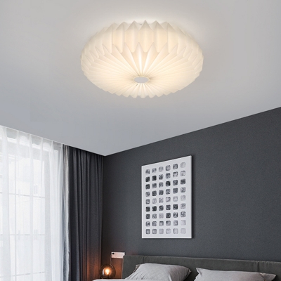 Drum Acrylic Shade Modern Ceiling Light with 1 LED Light Flush Mount Ceiling Light for Bedroom