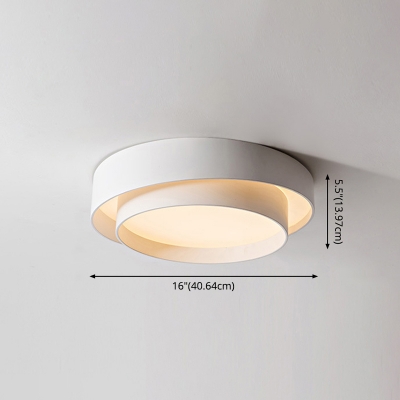 LED Round Flush Mount Lighting Modern Style White Metal Flush Mount for Hallway