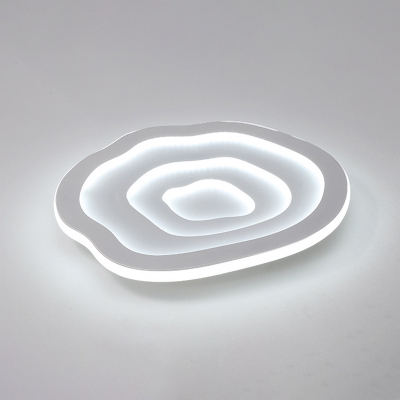 Minimalist LED Flush Mount Ceiling Lighting Fixture White Flower Acrylic Flushmount Light