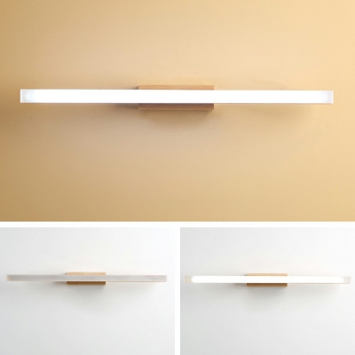 Nordic LED Bathroom Vanity Light Water and Fog Resistant Vanity Sconce for Dressing Table in Wood