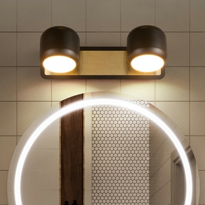 Nordic Simple Bathroom Vanity Light Fixture Metal Armed LED Dome Shape Vanity Lamp for Makeup in Warm Light
