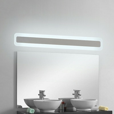 Rectangle Acrylic Vanity Lamp Modern Wnite LED Wall Mounted Mirror Front for Bathroom