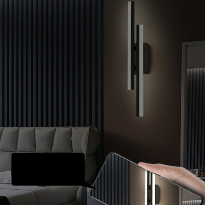 Black Acrylic Sticks Sconce Lighting 25.5 Inchs Height Minimalist LED Wall Mount Light Fixture for Corridor