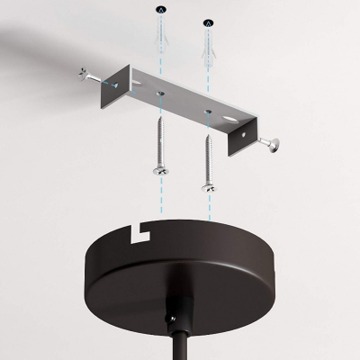 Bowl Iron Shade Industrial Pendant Black 1-Head Hanging Lamp form Living Room
