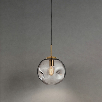 Contemporary Simplicity Hanging Lamp Uneven 1 Light Glass Ball Ceiling Pendant Light for Bar Kitchen